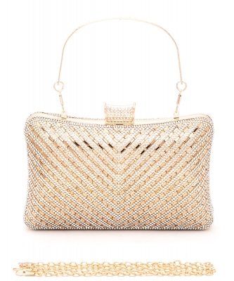 Convertible Top Handle Clutch Handbag PP-A2 GOLD